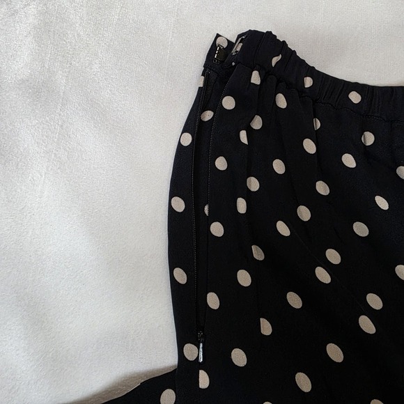 Vintage Madison Gray Silk Dress Pants & Blouse Polka Dots Navy Cream Womens 6P - Picture 13 of 14